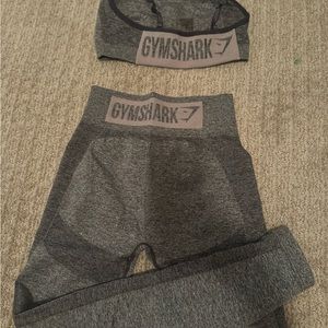 Size medium Gym Shark leggings and sports bra set